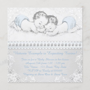 Invitación Ducha de gemelos varones