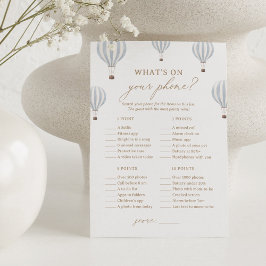 Invitación Ducha de globo de aire caliente ¿Qué hay en tu jue