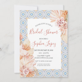 Invitación Ducha de gramíneas Boho Wildflower Pampas