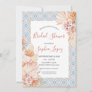 Invitación Ducha de gramíneas Boho Wildflower Pampas