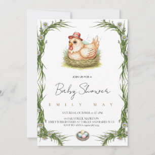 Invitación Ducha de granja adorable para bebé 