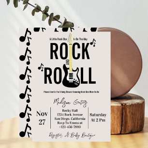 Invitación Ducha de guitarra de Rock and Roll para bebé 