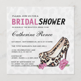 Invitación Ducha de Jaguar Stiletto Hibiscus Bridal de señora