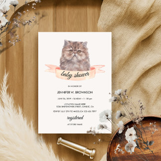 Invitación Ducha de la cinta del gato persa