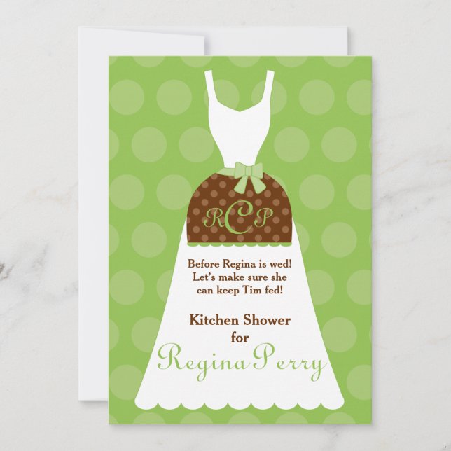 Invitación Ducha de la cocina de la novia - traje de alegre L (Anverso)