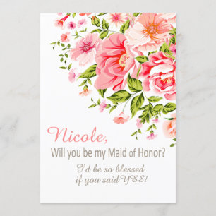 Invitación ¿Ducha de la flor usted será mi criada del honor?