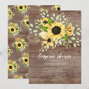 Invitación Ducha De La Lingerie Bridal De Sunflower De Otoño