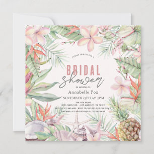 Invitación Ducha de la novia en color de agua de la concha fl