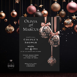 Invitación Ducha De La PAREJA | Balbuceos rosados y onyx de i