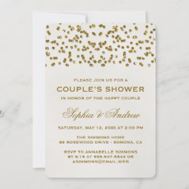 Invitación Ducha de la pareja Confetti, Purpurina de glamour 