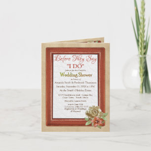 Invitación Ducha de la pareja de arte de cuero y textura Ante