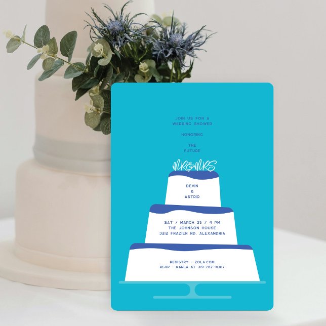 Invitación Ducha de la pareja de Bodas de hielo azul Mod (Subido por el creador)