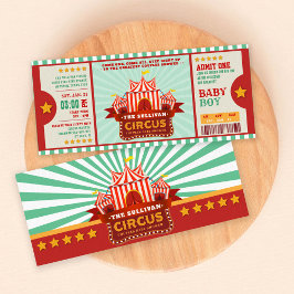 Invitación Ducha de la pareja de boletos de circo en color ed