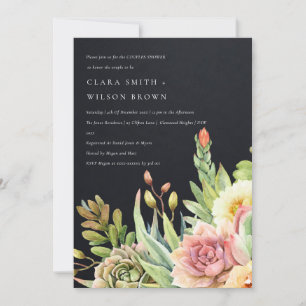 INVITACIÓN DUCHA DE LA PAREJA DE CACTI, SUCULENTE DE DESIERTO