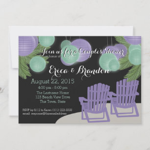 Invitación Ducha de la pareja de faroles de playa