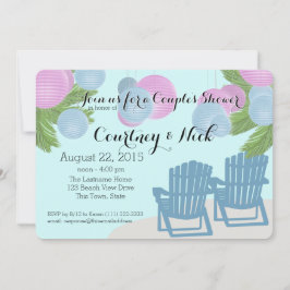 Invitación Ducha de la pareja de faroles de playa