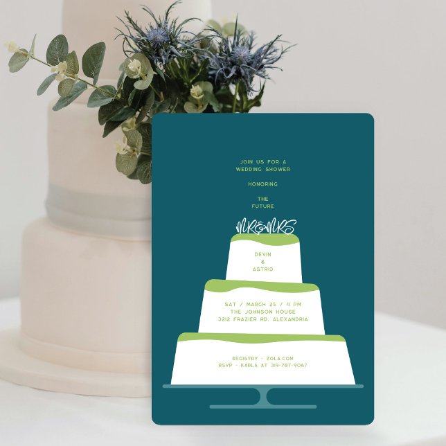 Invitación Ducha de la pareja de pastelitos de Boda helado Mo (Subido por el creador)
