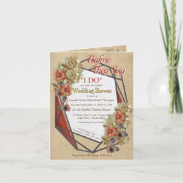 Invitación Ducha de la pareja del Boda de arte de cuero culti