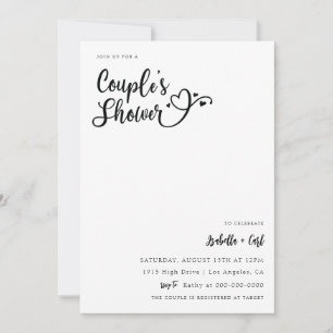 Invitación Ducha de la pareja del corazón