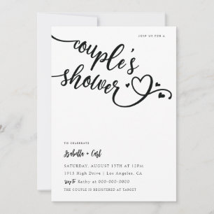 Invitación Ducha de la pareja del corazón