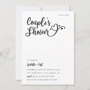 Invitación Ducha de la pareja del corazón