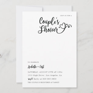 Invitación Ducha de la pareja del corazón