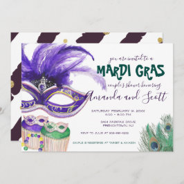 Invitación Ducha de la pareja Mardi Gras