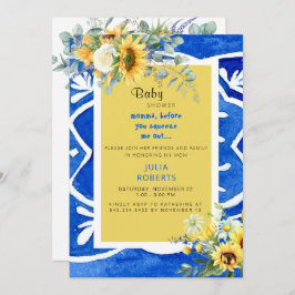 Invitación Ducha de la perspectiva del bebé de girasol medite