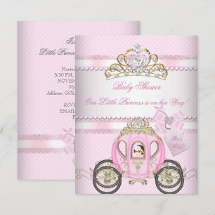 Invitación Ducha de la princesa bebé bonita Carruaje niña lin