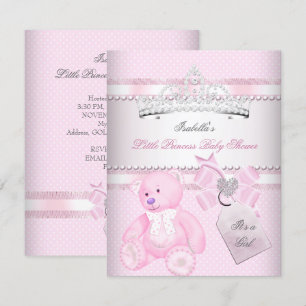 Invitación Ducha de la princesa bebé bonita Corona de niña os