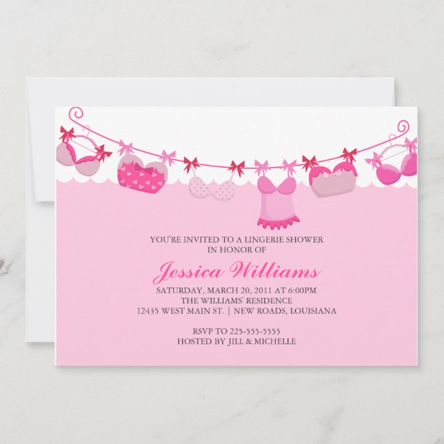 Invitación Ducha de la ropa interior (Anverso)