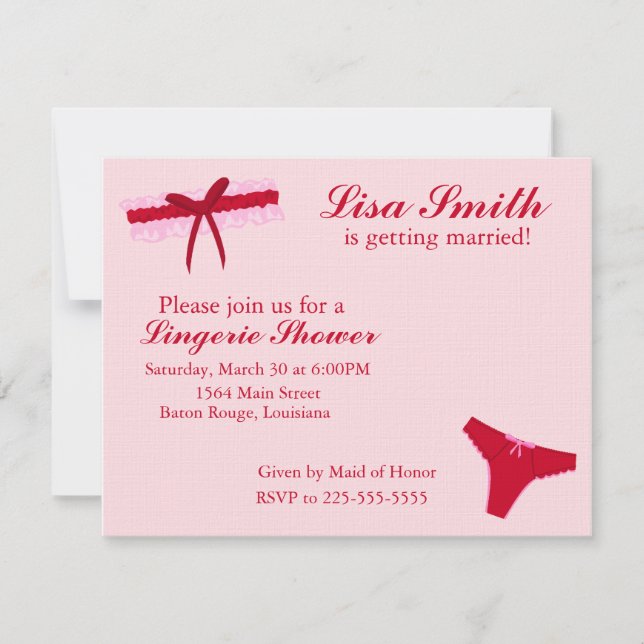 Invitación Ducha de la ropa interior (Anverso)