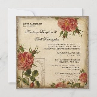 Invitación Ducha de la Torre Eiffel verde azulada de Crema Vi