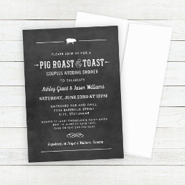 Invitación Ducha de las parejas de chalkboard de cerdo asado 