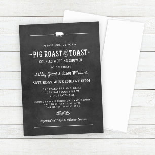 Invitación Ducha de las parejas de chalkboard de cerdo asado 