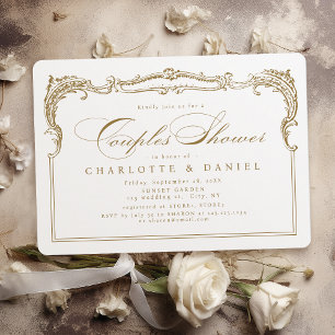 Invitación Ducha de las parejas de guiones clásicos del marco