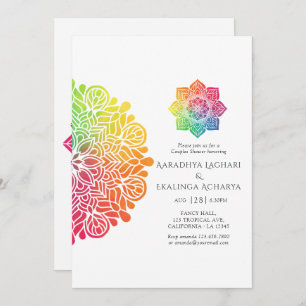 Invitación Ducha de las parejas de indios en el arco iris Man