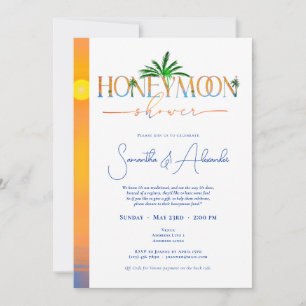 Invitación Ducha de las parejas de luna de miel de atardecer