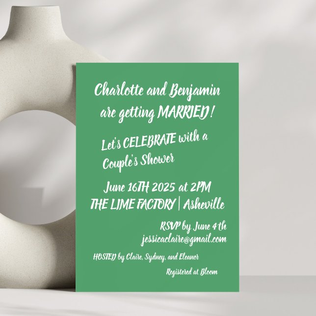 Invitación Ducha de las parejas de moda con letras de pincel  (Subido por el creador)
