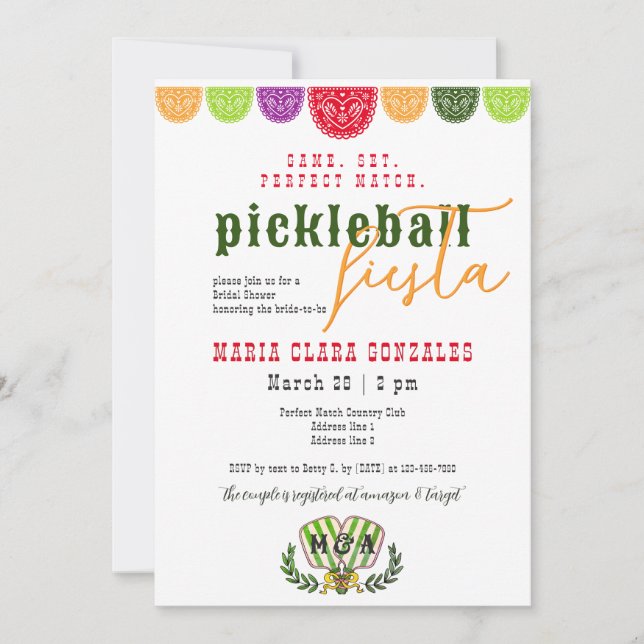 Invitación Ducha de las parejas de novias mexicanas de Fiesta (Anverso)