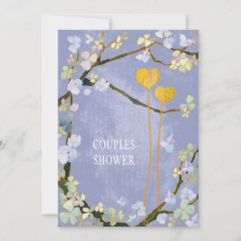 Invitación Ducha de las parejas de nubes de primavera azul su