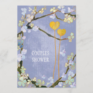 Invitación Ducha de las parejas de nubes de primavera azul su