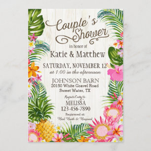 Invitación Ducha de las parejas rusas de la playa de Luau Haw