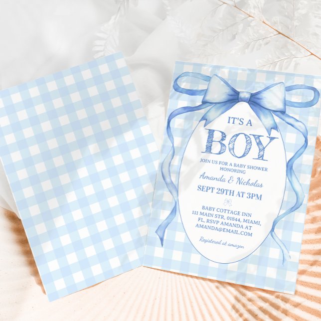 Invitación Ducha de lazo azul es un niño (Subido por el creador)