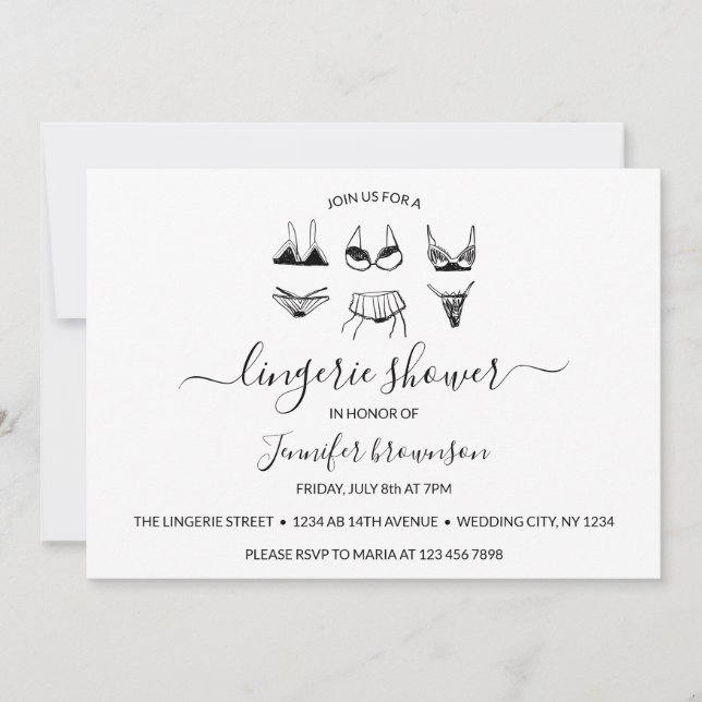 Invitación Ducha de lencería (Anverso)