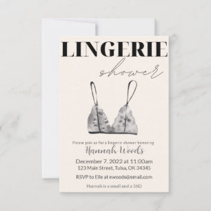 Invitación Ducha de lencería con acuarela gris