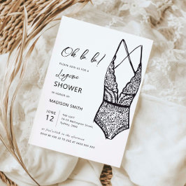 Invitación ducha de lencería dibujada a mano minimalista
