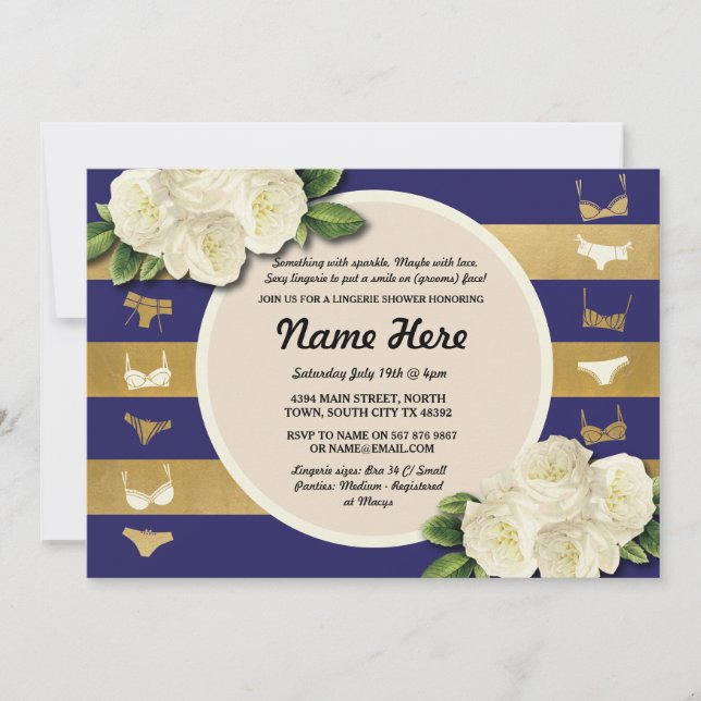 Invitación Ducha de lencería invita a fiesta de novias de fra (Anverso)