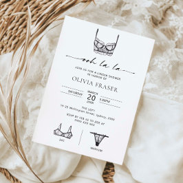 Invitación ducha de lencería minimalista dibujada a mano