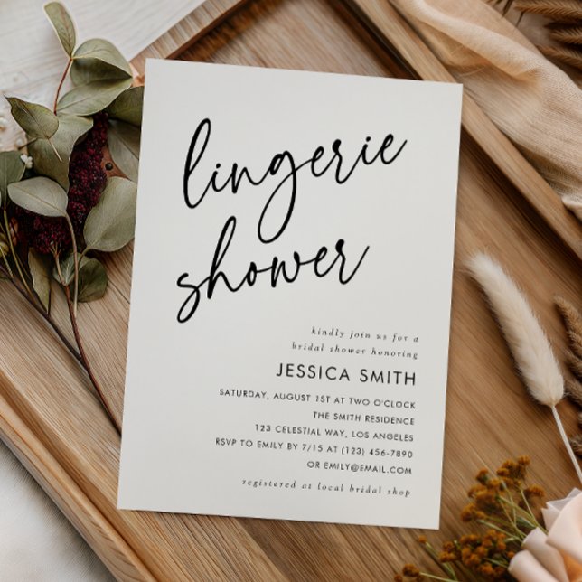 Invitación Ducha de lencería minimalista elegante (Subido por el creador)